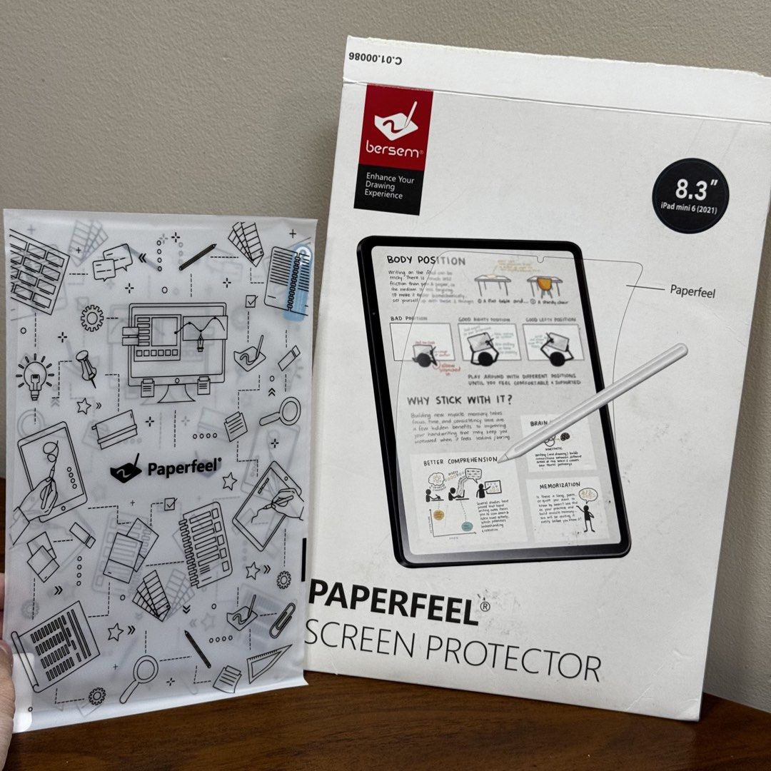 Bersen Paperfeel Screen Protector for iPad Mini 6 (8.3”) (Category: Monitor Screens) located in Manila. Submitted by she_then_declutters (Listing ID 1439606199, Image 1). Description: .