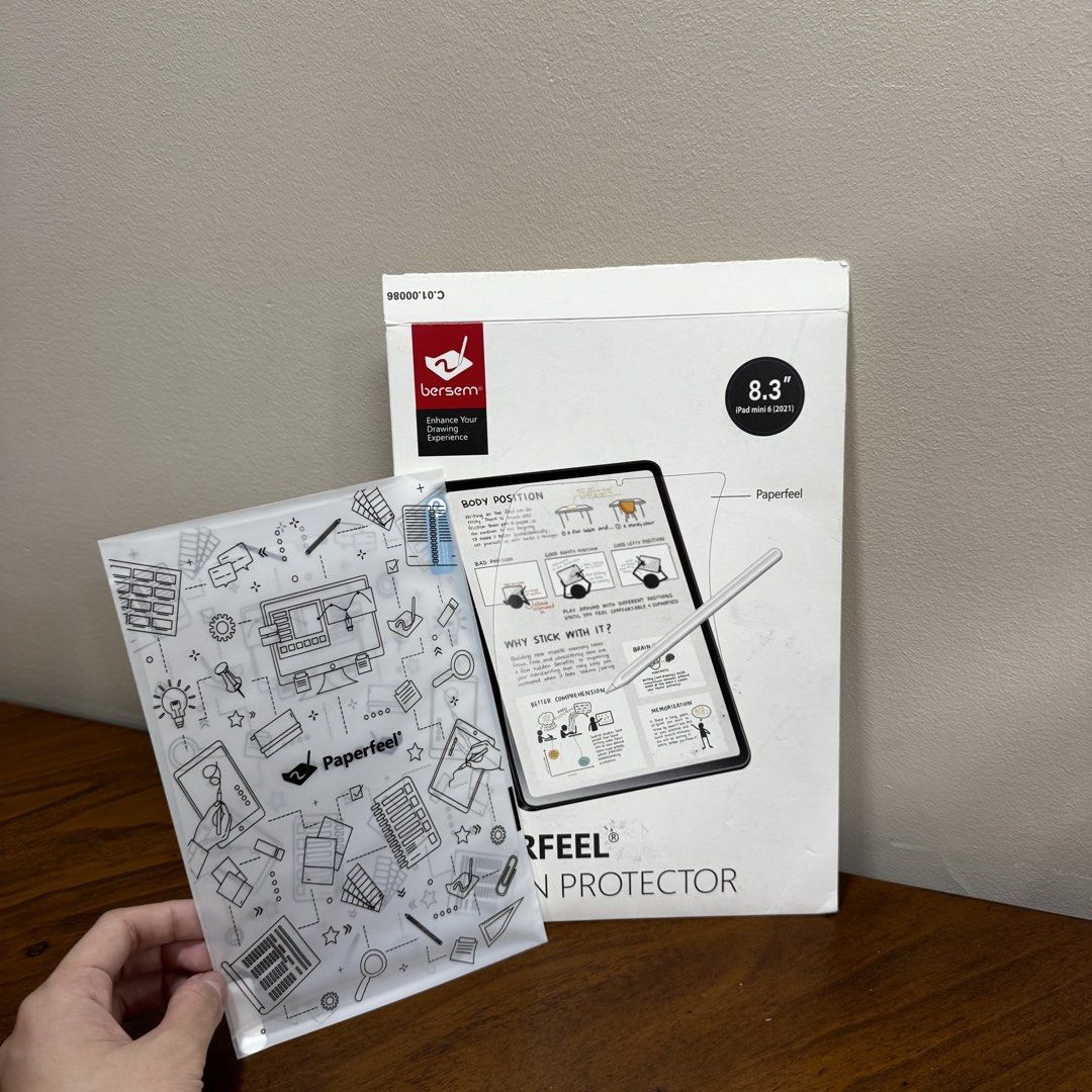 Bersen Paperfeel Screen Protector for iPad Mini 6 (8.3”) (Category: Monitor Screens) located in Manila. Submitted by she_then_declutters (Listing ID 1439606199, Image 2). Description: .
