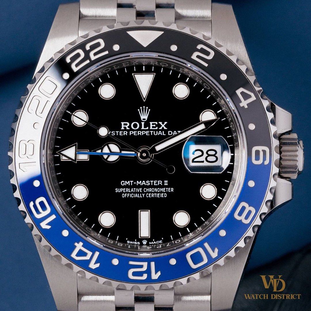 BEST PRICE 2021 Full Set Rolex GMT-Master II “Batgirl” 126710BLNR Jubilee (Category: Watches) located in Singapore. Submitted by watchdistrict (Listing ID 1439506295, Image 2). Description: Rolex GMT-Master II “Batgirl” 126710BLNR Price: SGD $21,288 Best price unit guarantee! Watch Reference: Rolex GMT-Master II 126710BLNR WD Stock Number: FPC2059 Dial Type/ Colour: Black Dial Series/ Year: April 2021 Condition: Lightly Used Warranty: In-House 1 