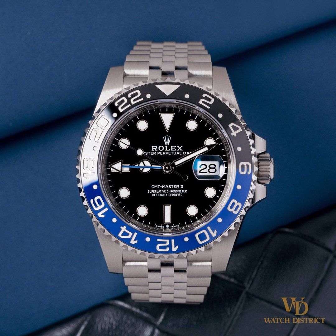 BEST PRICE 2021 Full Set Rolex GMT-Master II “Batgirl” 126710BLNR Jubilee (Category: Watches) located in Singapore. Submitted by watchdistrict (Listing ID 1439506295, Image 1). Description: Rolex GMT-Master II “Batgirl” 126710BLNR Price: SGD $21,288 Best price unit guarantee! Watch Reference: Rolex GMT-Master II 126710BLNR WD Stock Number: FPC2059 Dial Type/ Colour: Black Dial Series/ Year: April 2021 Condition: Lightly Used Warranty: In-House 1 