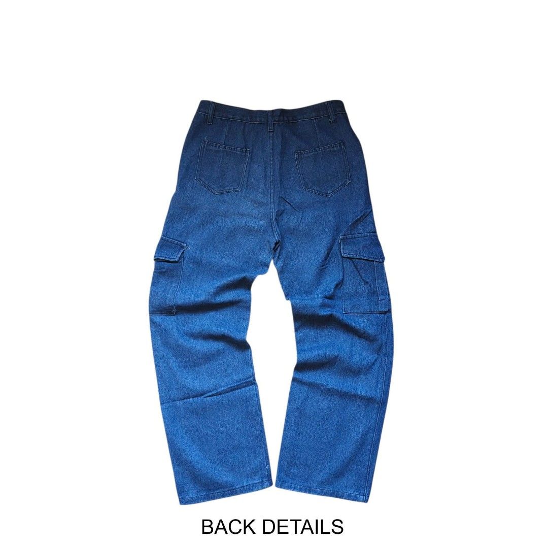 Blue Cargo Jeans (Category: Jeans) located in Manila. Submitted by djs777 (Listing ID 1439465475, Image 2). Description: - Blue cargo jeans - Straight leg fit - Waist: 32 inches - Length: 40 inches - Leg opening: 9.5 inches - Two front pockets - Two cargo pockets - Two back pockets - Classic and versatile.