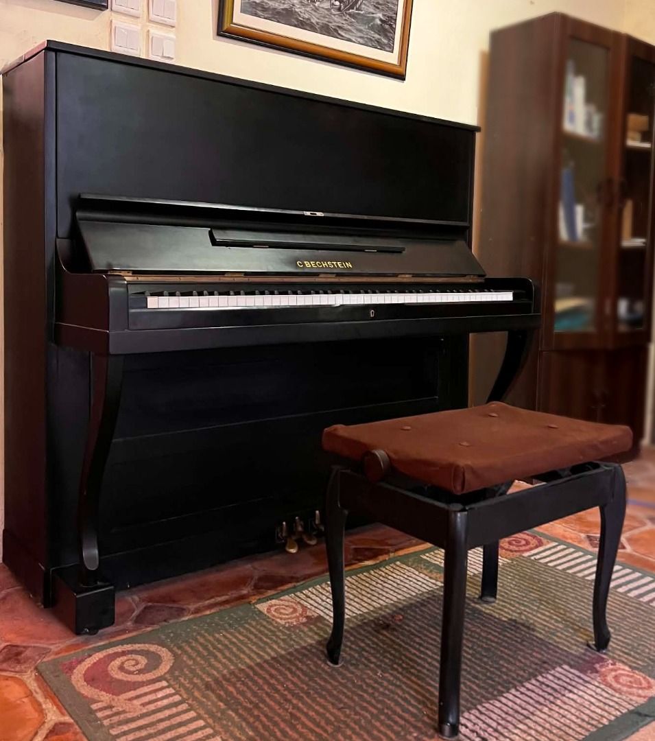 C. Bechstein Upright Piano – Berlin, Germany (Category: Musical Instruments) located in Bacong. Submitted by joachim.czogalla (Listing ID 1439466828, Image 1). Description: Elegant European Concert Upright | Serial No. 43717 Beautiful and expressive original C. Bechstein upright piano from Berlin, Germany, finished in elegant black satin. Likely manufactured around 1894 in Berlin, Germany. Originally purchased in 2022 through Rudolf Pianos Cebu —