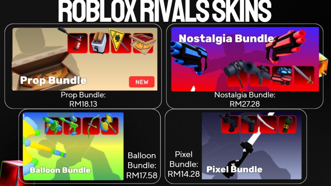 CHEAP ROBLOX RIVALS SKIN BUNDLES, Video Gaming, Gaming Accessories, In ...