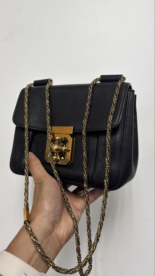 Chloe Elsi Square Small black leather chain bag (Category: Luxury Bags & Wallets) located in Taguig. Submitted by shoppersluxe2394 (Listing ID 1439445407, Image 3). Description: .
