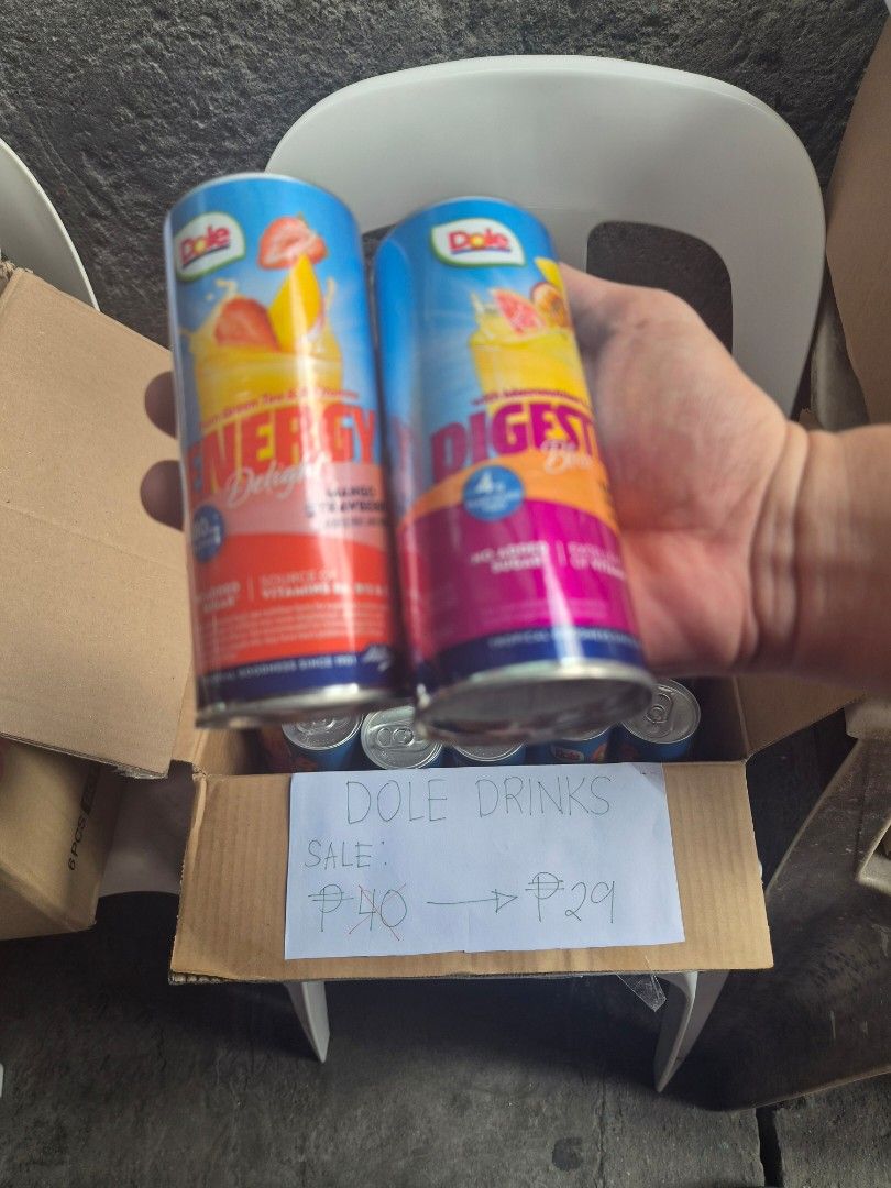 Dole Digestive & Energy Drink - No Added Sugar (Category: Beverages) located in Quezon City. Submitted by Rurikomarie (Listing ID 1439474502, Image 3). Description: FOR SALE!! SUPER SULIT DEALS! Check my page for more sale items! LOCATION: Novaliches, Quezon City - Dole Digestive Drink (Tropical Passion) and Energy Drink (Strawberry) available! - Refreshing flavors for a quick boost. - No added sugar. - Expiration Date: October 23, 2026. - Discou