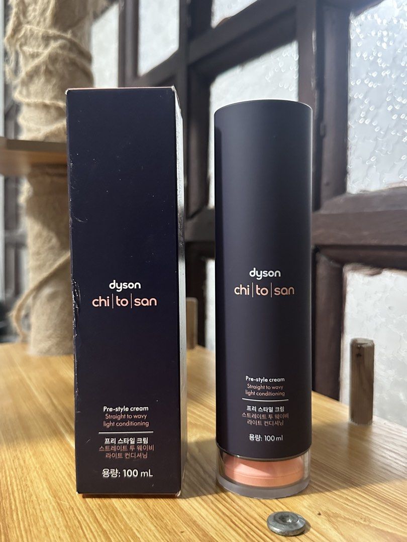 Dyson Chitosan Pre-style Cream 100ml (Category: Hair) located in Taguig. Submitted by jddeclutter (Listing ID 1439451762, Image 1). Description: Used once, mga 3 pumps lng nagamit Bought from Korea.