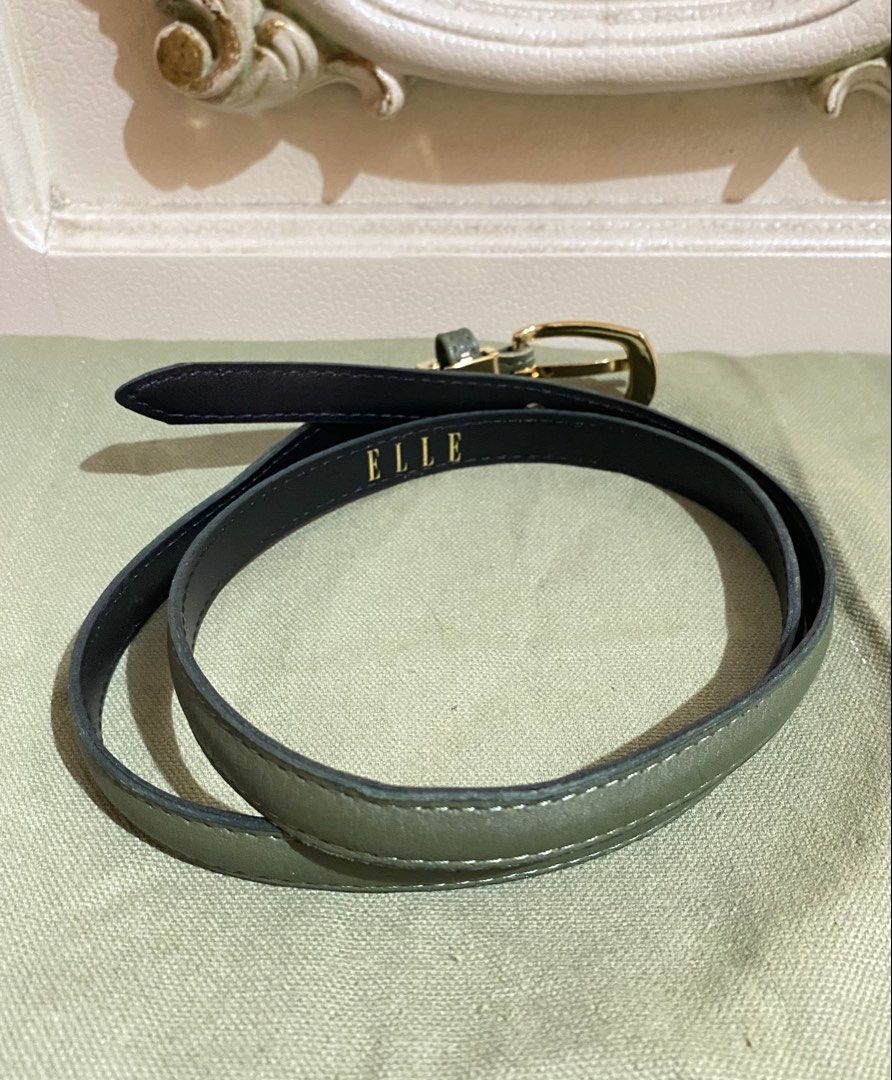 ELLE PARIS WOMENS LEATHeR BELt (Category: Belts) located in Bulacan. Submitted by herbertvintageshop (Listing ID 1439551531, Image 3). Description: original elle paris womens leather belt from japan / color moss green gold tone buckle non tarnish width 15mm 29-33 waistline see pic to appreciate shipping anywhere in the phillipines mode of payment gcash bdo bank pm txt for more details 09123006634 thank you .