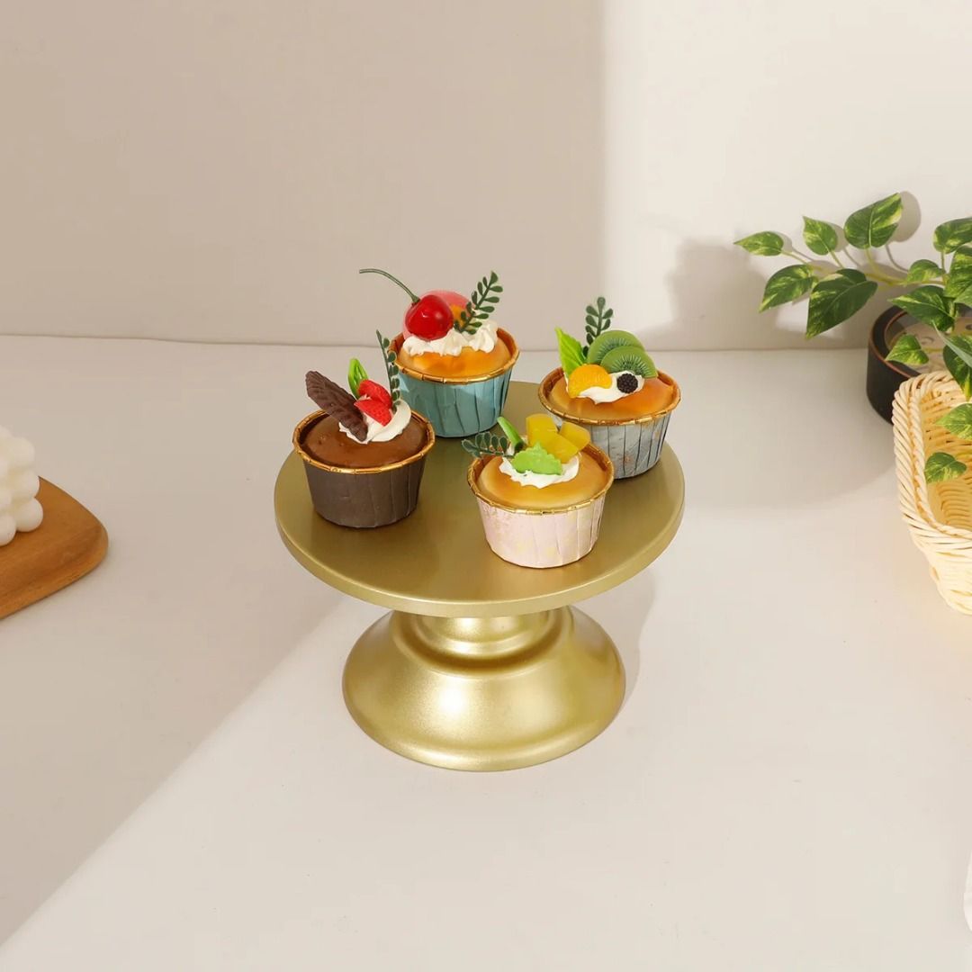 Golden wrought iron cake stand, short cake display stand, dessert table ...