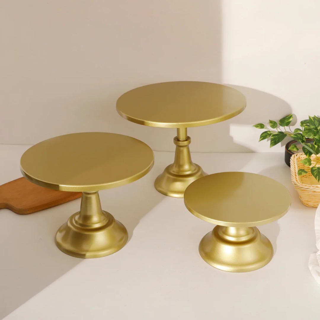 Golden wrought iron cake stand, short cake display stand, dessert table ...