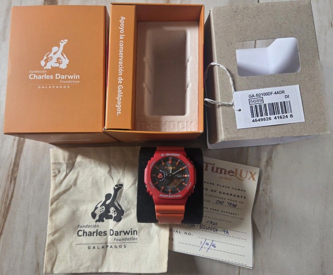 G-Shock X Charles Darwin Foundation (Category: Men's Watches) located in Quezon City. Submitted by tyester30 (Listing ID 1439442130, Image 2). Description: For Sale or Trade G-Shock x Charles Darwin Foundation Casioak GA-B2100DF-4A - 9.5+/10 Condition - Full Set - Under Warranty from Time Lux Cubao (Jan 2027) - Tough Solar / Bluetooth For Sale: 6,500 only For Trade: To any DW6900, message me to negotiate Loc: Faiview/Novaliches.