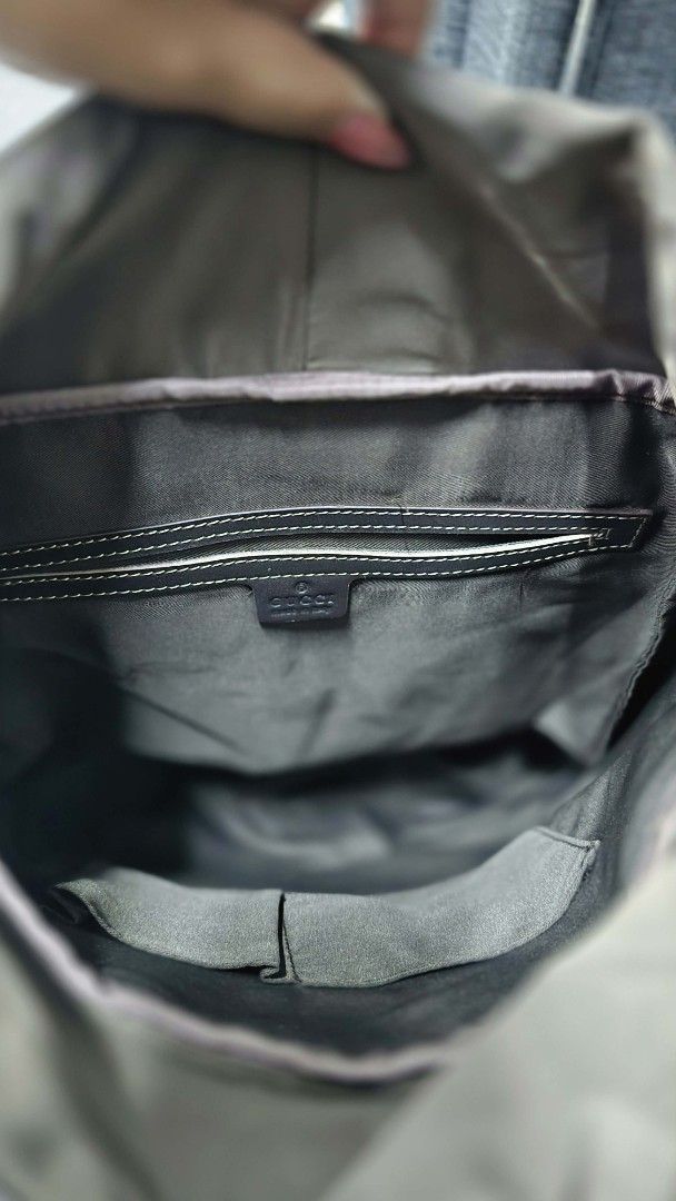 Gucci GG Supreme Backpack (Category: Backpacks) located in General Trias. Submitted by roselle2230 (Listing ID 1439513297, Image 3). Description: - Authentic Gucci backpack - Iconic GG Supreme canvas - Adjustable shoulder straps - Top handle - Flap closure with buckle - Interior pocket with Gucci label - Includes authenticity cards - Classic Gucci pattern.