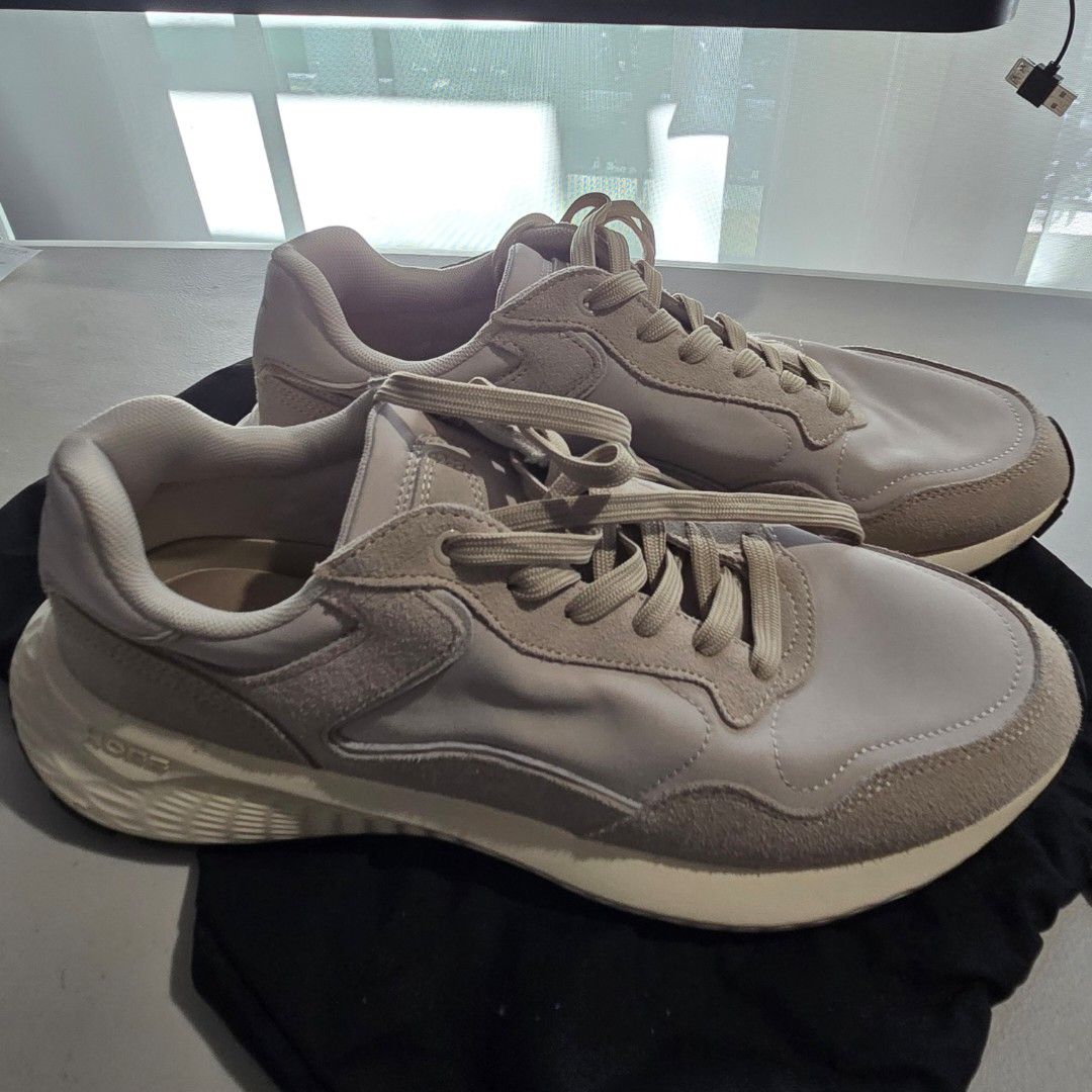 HOFF MK II Sneakers (Category: Sneakers) located in Manila. Submitted by gram.c (Listing ID 1439485138, Image 1). Description: Brand New HOFF MK II sneakers in a neutral color palette. The soles are black with the brand name in orange. Includes a black dust bag. The shoes have a lace-up closure. Size is US10 EUR44 as shown in the photo. RFS: I bought the wrong size..