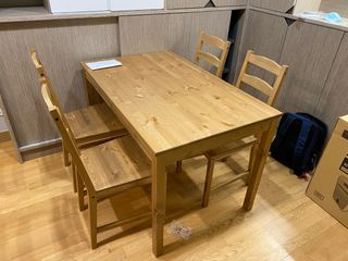 IKEA MELLTORP Dining Table with Chairs, can add, 傢俬＆家居, 傢俬, 桌子 - Carousell