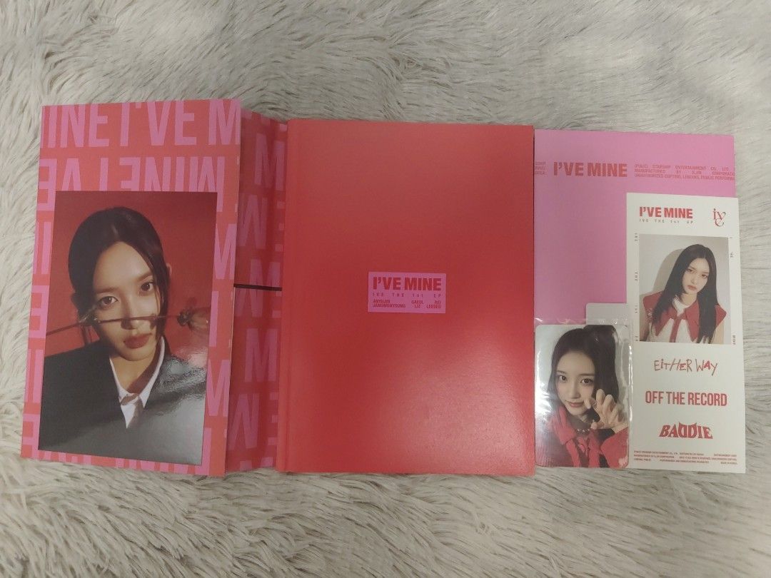 IVE I'VE MINE Album Off the Record Version (Category: CDs & DVDs) located in Orani. Submitted by taenguromi (Listing ID 1439578844, Image 1). Description: IVE I'VE MINE album otr ver - photobook, poster jacket, gaeul pc, leeseo photo, leeseo sticker pf and lsf not yet included.