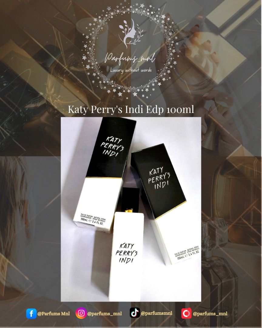 Katy Perry's Indi 100ml Edp (sold individually) (Category: Fragrance & Deodorants) located in Manila. Submitted by parfums_mnl (Listing ID 1439421224, Image 1). Description: Katy Perry's Indi 100ml Edp (Dupe of Le Labo Santal 33) ❗PLS. READ❗ ⚠️Prices may change without prior notice❗ ✅All of our perfumes/products are 101% Guaranteed Original ✅Onhand Manila PH 🇵🇭 ✅ALL PICTURES ARE ACTUAL. What you see in the picture, is what you will get! ✅Prices