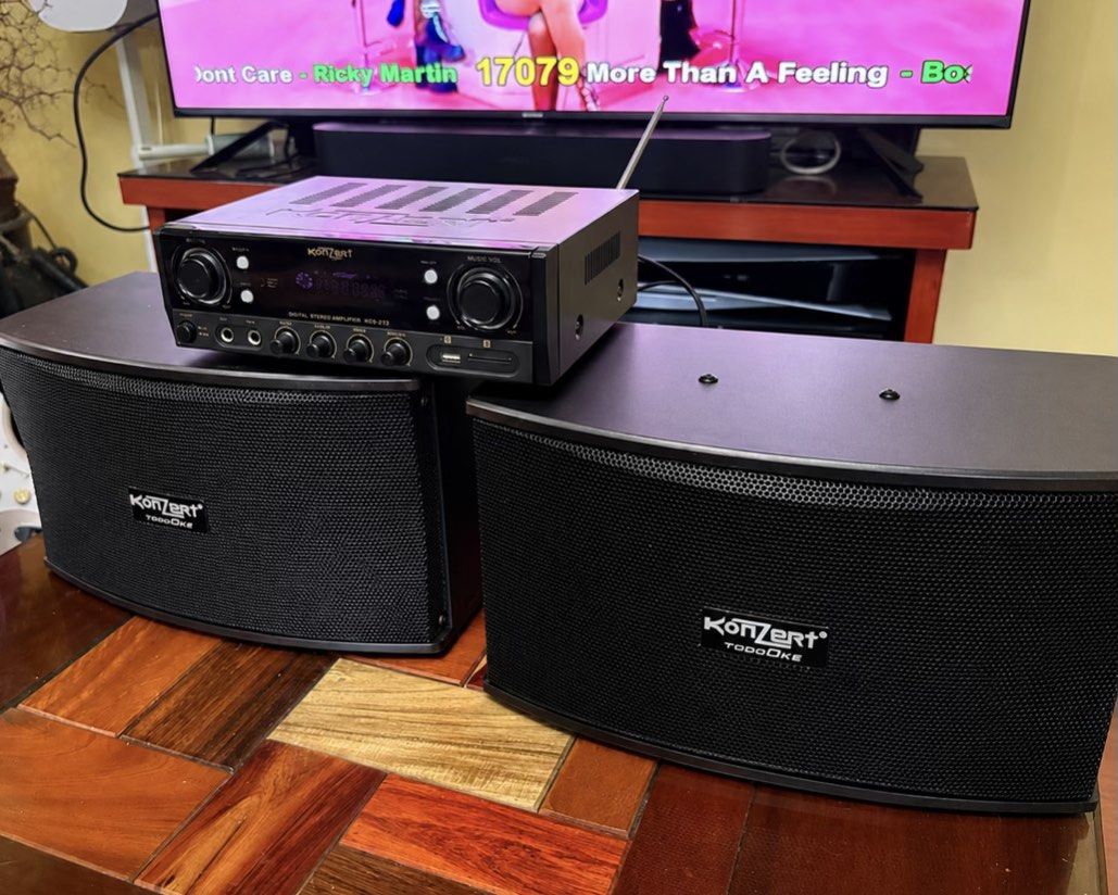 Konzert KCS-212 Karaoke Speakers + Amplifier (Category: Soundbars, Speakers & Amplifiers) located in San Pedro. Submitted by mycahangela (Listing ID 1439518121, Image 1). Description: Complete Konzert KCS-212 karaoke speaker system with amplifier. Great for home karaoke setups or small gatherings. Included: - 2x Konzert Speakers - Konzert KCS-212 Amplifier Highlights -Strong and clear sound output - Compact setup - Plug-and-play ready Notes: Spea