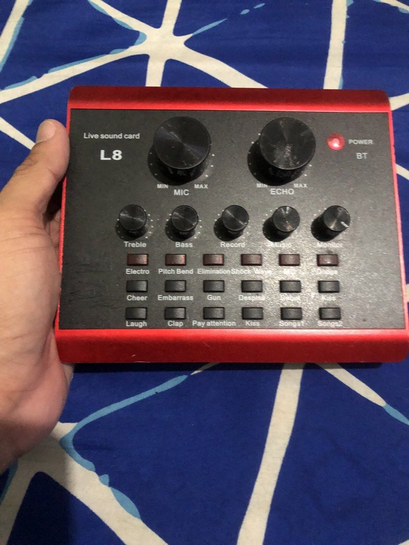 L8 Live sound card BT (Category: Portable Audio Accessories) located in Quezon City. Submitted by markgolveo (Listing ID 1439526297, Image 1). Description: L8 Live sound card BT Tested working all functionalities Good battery life Unit only no cables included.