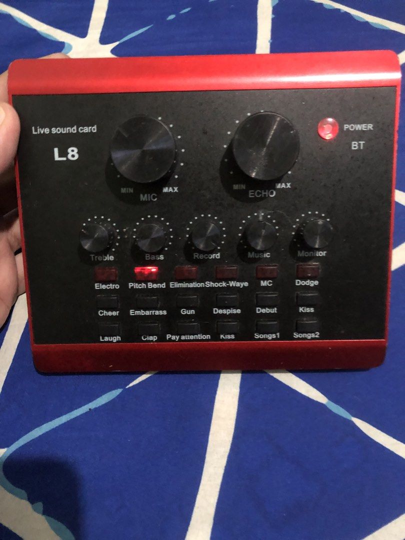 L8 Live sound card BT (Category: Portable Audio Accessories) located in Quezon City. Submitted by markgolveo (Listing ID 1439526297, Image 3). Description: L8 Live sound card BT Tested working all functionalities Good battery life Unit only no cables included.