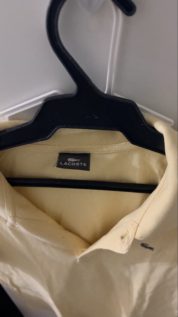 Lacoste Yellow Polo Shirt (Category: Tshirts & Polo Shirts ) located in Manila. Submitted by rarewhale_9a584c (Listing ID 1439550953, Image 2). Description: - Yellow Lacoste polo shirt - Features the iconic Lacoste logo - Collared neckline - Short sleeves - Standard fit - Authentic Lacoste.