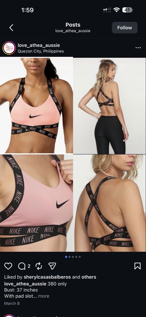 LF Nike Sports Bra MEDIUM (Category: Activewear) located in Dinalupihan. Submitted by declutteredbyaly (Listing ID 1439426488, Image 1). Description: - must be the same colorway.