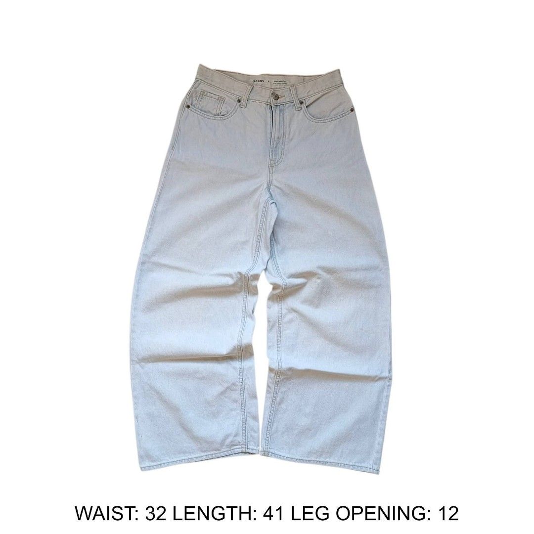 OLD NAVY Light Wash Wide Leg Jeans (Category: Jeans) located in Manila. Submitted by djs777 (Listing ID 1439462082, Image 1). Description: - Light wash wide leg jeans - High-waisted - Relaxed fit - Measurements: - Waist: 32 inches - Length: 41 inches - Leg Opening: 12 inches - See back details in photos - A must-have for your wardrobe!.