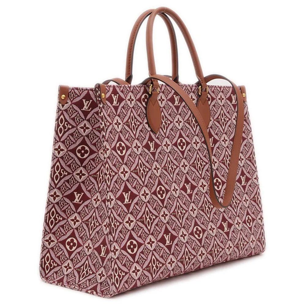Louis Vuitton 1854 Tote Bag (Category: Luxury Bags & Wallets) located in Bacolod City. Submitted by luxebylia (Listing ID 1439545798, Image 2). Description: - Authentic Louis Vuitton Tote Bag - Features the iconic 1854 pattern - Brown leather handles - Detachable shoulder strap - Interior includes a tag with a QR code and "Made in France" - Serial number: M44576 Major declutter sale! Perfect for beach gala and school. super spacious! will give an