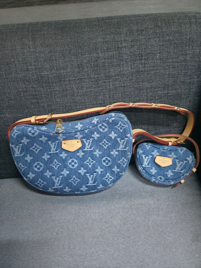 Louis Vuitton Denim Bag (Category: Luxury Bags & Wallets) located in General Trias. Submitted by roselle2230 (Listing ID 1439517993, Image 1). Description: - Authentic Louis Vuitton denim bag - Features the classic LV monogram - Includes a detachable coin purse - Gold zipper and leather accents - Adjustable strap - Interior tag code: GC9420.
