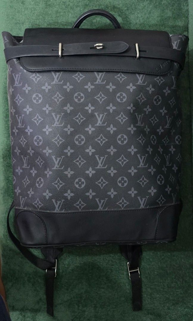 Louis Vuitton Monogram Eclipse Steamer backpack (Category: Luxury Bags & Wallets) located in Bacoor. Submitted by deux_trading_corporation (Listing ID 1439479539, Image 1). Description: still 200k on secondhand market Condition: Rank A - missing lock pm your tawad..