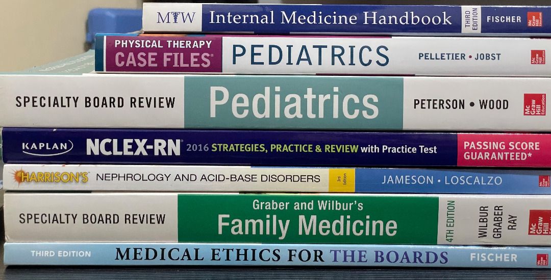 Medical / Nursing Books (Various) (Category: Textbooks) located in Manila. Submitted by lucysitems04 (Listing ID 1439552330, Image 1). Description: Selling pre-loved medical / nursing books! Like new, with few to no annotations in these books. Please see below for the price of each book: - [₱400] M&W Internal Medicine Handbook (3rd Ed.) by Fischer - [₱900] Physical Therapy Case Files: Pediatrics by Pelletier & Jobst - [₱1000] Specialty Board Revi