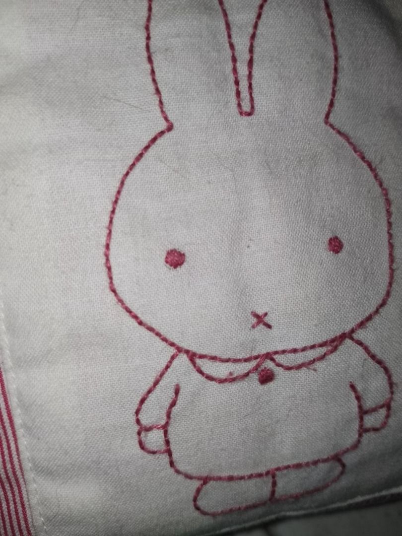 Miffy Canvas Embroidered Tote Bag (Category: Tote Bags) located in Quezon City. Submitted by akosiluna44 (Listing ID 1439573880, Image 2). Description: Preowned Good condition No etiketa but still good With open pocket inside the bag Cotton From Japan Can fit umbrella, long wallet, lunchbox, small books, notebooks, mobile phone, etc. ----------------- *Miffy is a little rabbit girl. Created by Dutch author and graphic designer Dick Bruna The Miff