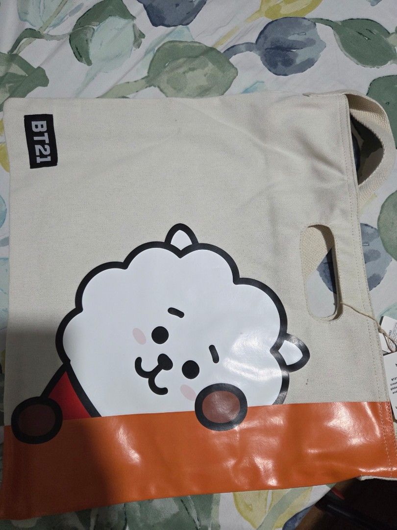 Miniso RJ BT21 Tote Bag (Category: Tote Bags) located in Quezon City. Submitted by panchie32 (Listing ID 1439578126, Image 2). Description: Selling my RJ BT21 Miniso Tote Bag. It still has the tags. Please see photos for item's condition. RFS: Never used it. Note: The bag has been in storage for quite a while and may need to be washed as its not as white as it originally was. 📍 Location: Brgy. Kaligayahan, Novaliches, Quezon City ✅ Open for meet