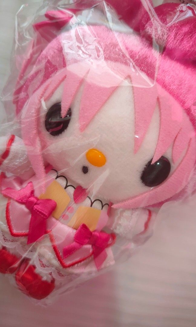 My Melody Madoka Plush Toy (Category: Plushies & Soft Toys) located in San Juan City. Submitted by raremountain_5de9b2 (Listing ID 1436908621, Image 2). Description: - Adorable My Melody plushie - Dressed as Madoka from Madoka Magica - Features a pink dress with bows and lace details - Includes pink hair and a white flower - Still in original packaging - Perfect for Sanrio and Madoka Magica fans and collectors.