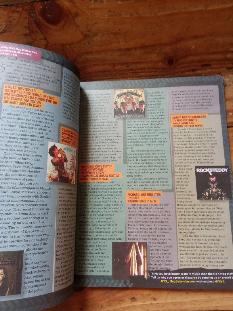 MYX Magazine OPM Rock Special (Category: Magazines) located in Pasig City. Submitted by teebeedeee (Listing ID 1439603158, Image 3). Description: - MYX Magazine Special Edition - Features OPM Rock artists - Includes articles on: - Kamikazee - Sandwich - Chicosci - 6cyclemind - Highlights the Tanduay Rhum Rock Fest - Features Jay Contreras of Kamikazee on the cover preowned copy complete pages.no visible penmarks for meetups in pasig rotonda or jn