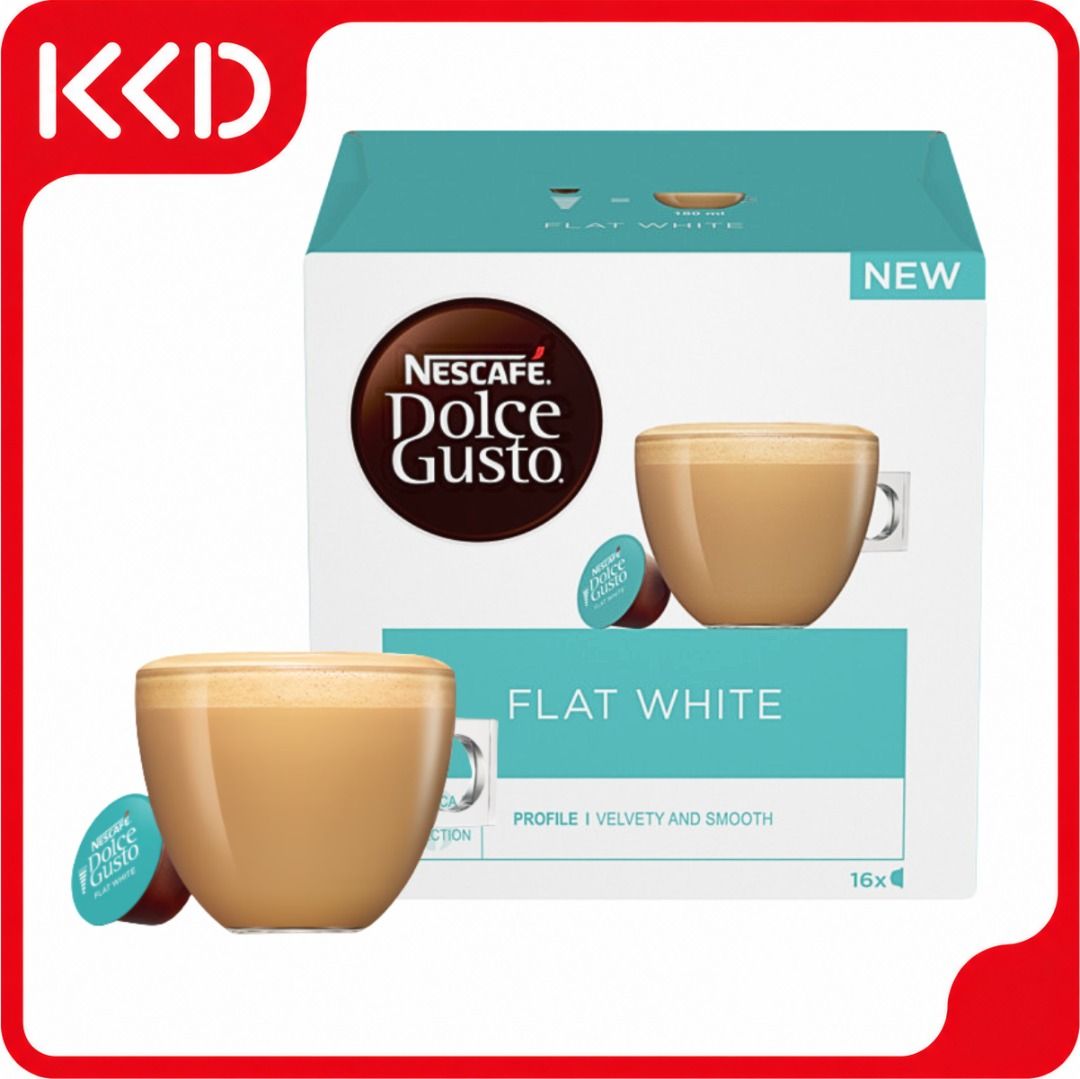 [Feb. 2027] Nescafe Flat White Dolce Gusto Pods | Flat White Dolce Gusto (Category: Beverages) located in Manila. Submitted by kapekayodyan (Listing ID 1439496503, Image 1). Description: Nescafe Flat White Dolce Gusto Pods | Flat White Dolce Gusto Contains 16 pods Discover Flat White, a creamy creation straight from trendy Australian coffee shops. A flat white is a coffee drink made with espresso and steamed milk. With just one capsule, you can e