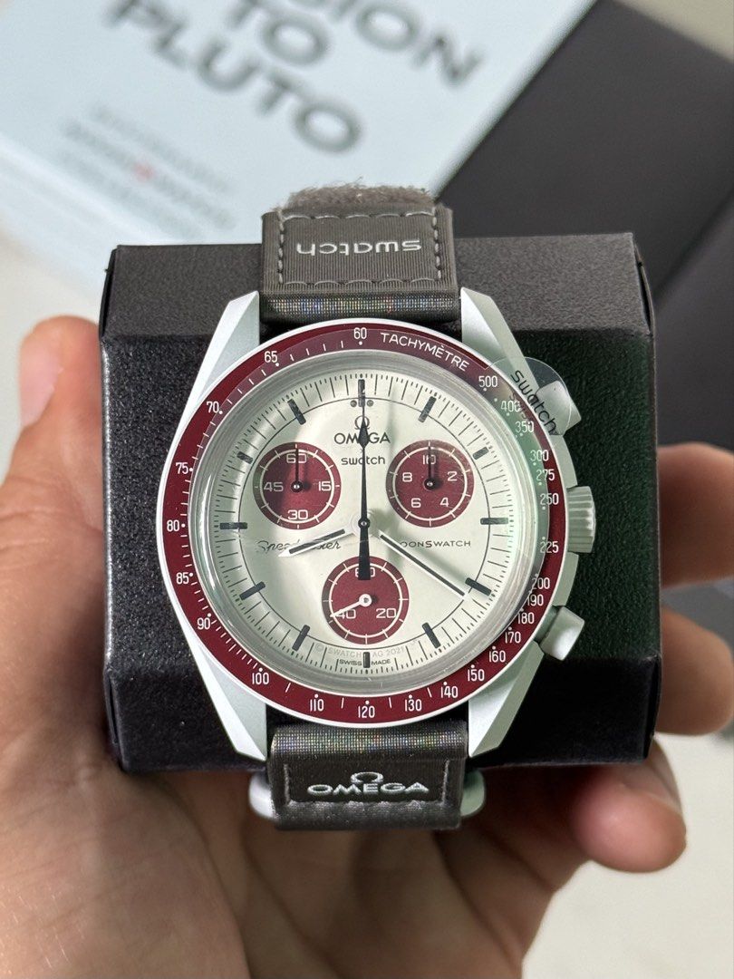 Omega x Swatch Mission to Pluto (Category: Luxury Watches) located in Marikina City. Submitted by mimayuy (Listing ID 1439604574, Image 1). Description: Condition: Brand New with 2 year swatch warranty Card (Purchased Date:2026) Below SRP ₱17,750.00 DM me for more photos and legit transaction! Thank you.