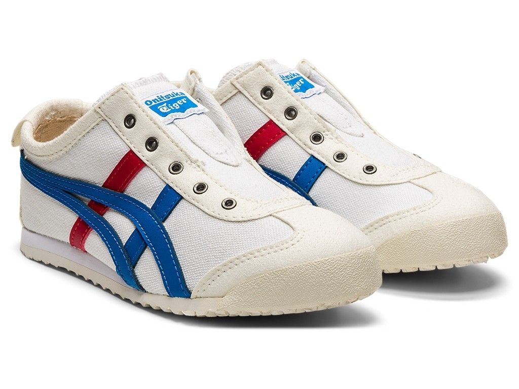 Onitsuka Tiger Mexico 66 Slip-On Sneakers (Category: Babies & Kids Fashion) located in Singapore. Submitted by cynthia_cynthia_911_ (Listing ID 1439558696, Image 1). Description: - Lightly used Onitsuka Tiger Mexico 66 slip-on sneakers - Euro 30 - Perfect for casual wear.