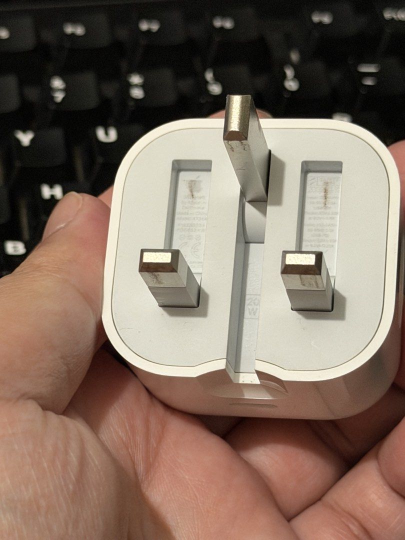 Original Foldable Apple 20W Power Adapter Powerbrick Adaptor USB C (Category: Cables & Adaptors) located in Quezon City. Submitted by dreeeeeeee (Listing ID 1400171659, Image 2). Description: * Original Apple Adapters (from iPads/Homepod Minis) * USB C ports * 1 standard (not foldable) * 2 with foldable prongs * All less than 2x used (tested only) * P500 each * Near LRT 2 Gilmore Station (condo lobby) for Lalamove, Grab, or pickup.