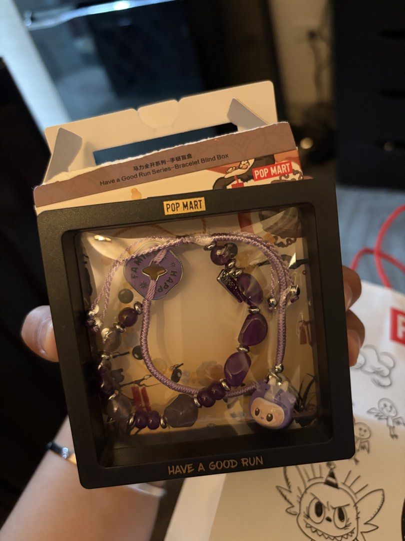 Original Popmart Have a Good Run Bracelet (Labubu) (Category: Bracelets) located in Caloocan City. Submitted by ftxmd (Listing ID 1439577962, Image 1). Description: Just bought today from Popmart SM North with receipt slightly negotiable Rfs: Not my Prio Open for swap to any original popmart collectibles preferrably sealed twinkle twinkle or hirono pm me your offers.