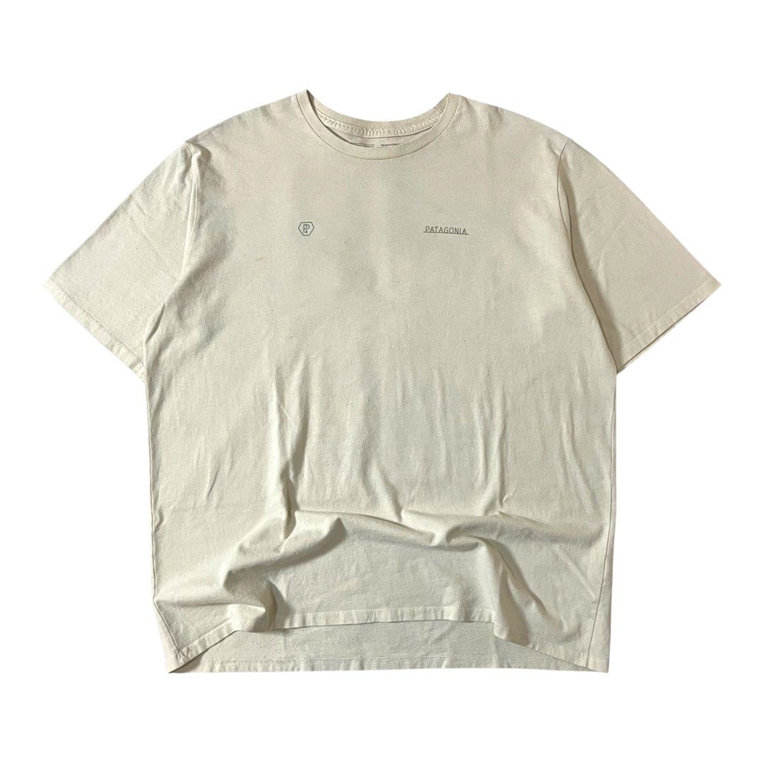 Patagonia Forge Mark Responsibili-Tee Shirt (Category: Tshirts & Polo Shirts ) located in Rizal. Submitted by otits.thrift (Listing ID 1439506128, Image 1). Description: P/atagonia Forge Mark Responsibili-Tee Shirt Width - 24.5" Length - 29.5" XL on tag Issue/s: light stain and minimal micro lints. Cream colorway. Mine - 299.