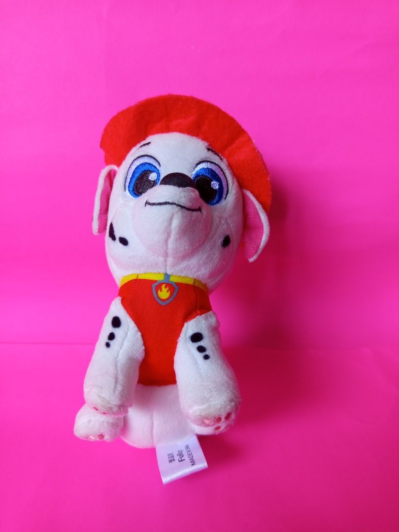 Paw Patrol Marshall Plush Toy (Category: Plushies & Soft Toys) located in Taguig. Submitted by heidishane (Listing ID 1439542270, Image 3). Description: - Paw Patrol Marshall plush toy - Features Marshall in his firefighter outfit - Soft and cuddly - Includes red helmet and vest - Zipper on the back of the head.