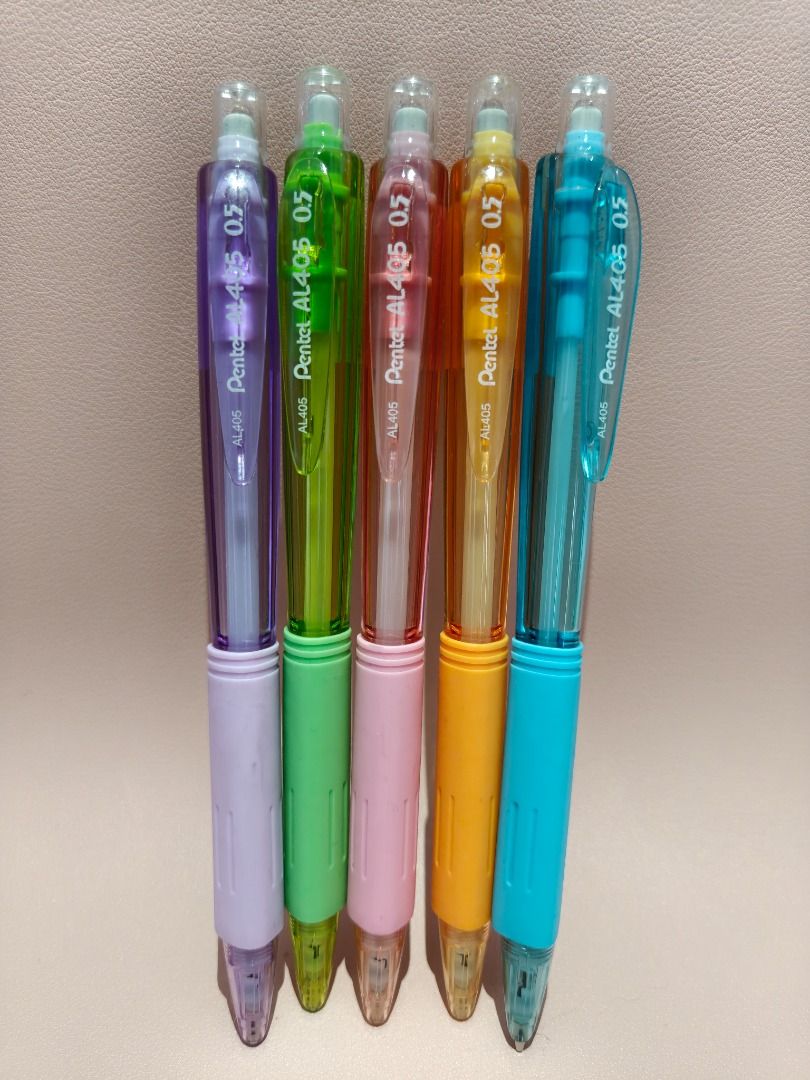 Pentel Mechanical Pencil AL405 0.5 (Category: Stationery & School Supplies) located in Cebu City. Submitted by justforyou_90 (Listing ID 1439484999, Image 1). Description: - Pentel AL405 Mechanical Pencil - 0.5mm lead - Available Colors: Purple x2, Pink x2, Green x2, Orange x2, Blue x2 .