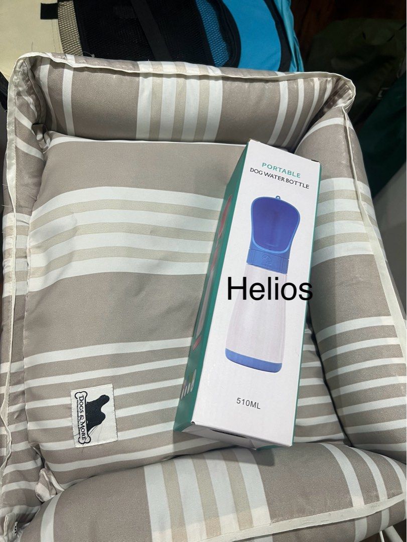 Portable Pet Cage, sofa, and water bottle (Category: Homes & Other Pet Accessories) located in Taguig. Submitted by heliosdeclutter (Listing ID 1439542846, Image 1). Description: Used once lang ung sofa at cage kasi ayaw ng poodle namin. Ung water bottle never nagamit yan, brand new po yan. RFS: sayang lang nakatambak lang po..