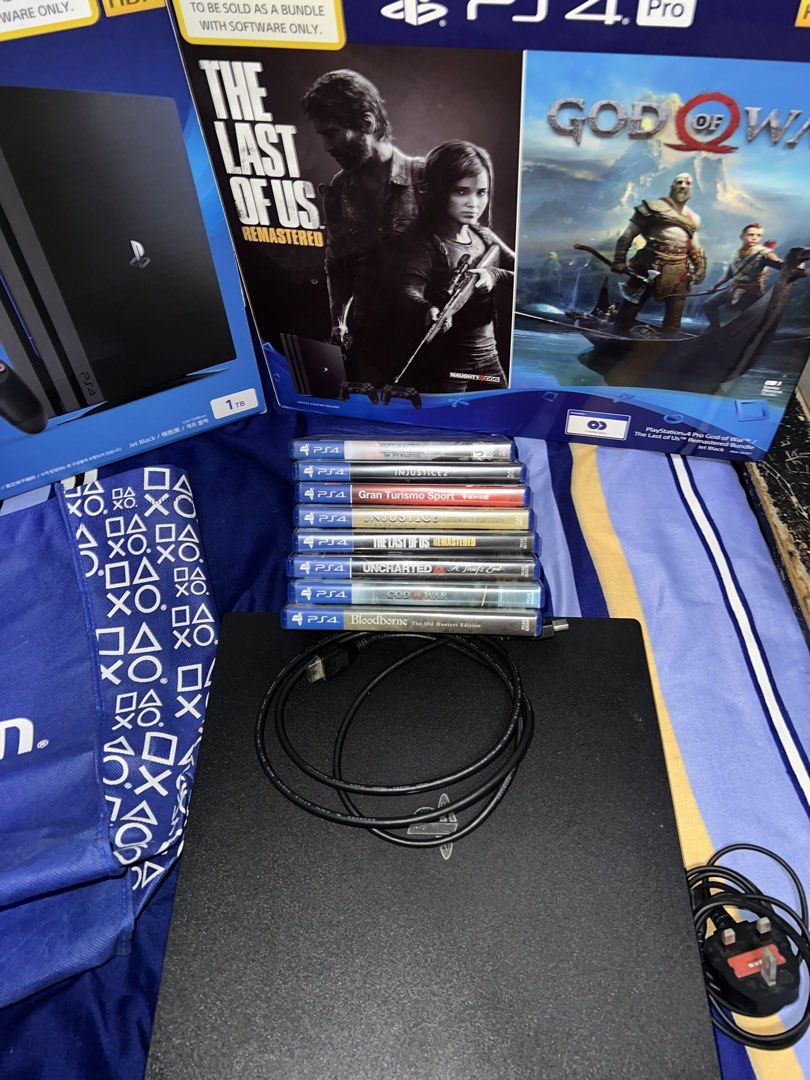 PS4 pro 1TB (Category: PlayStation) located in Manila. Submitted by haymerdinger (Listing ID 1439534970, Image 2). Description: 9 games Injustice 2 Uncharted 4 ( A thief’s end) Bloodborne (the old hunter edition) God of war (2018) Gran Turismo sport Home front the revolution Injustice ultimate edition TLOU remastered GOW Ragnarok 2 controllers Original power adapter & cable chord for controller First owner Never opened and repaired the unit .