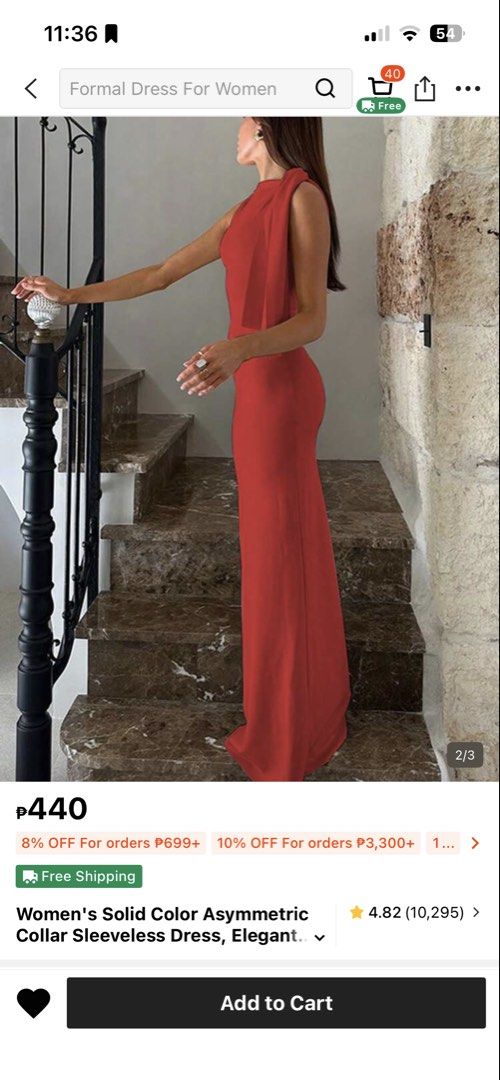 Red Asymmetrical Sleeveless Formal Dress (Category: Dresses) located in Rizal. Submitted by kcezar (Listing ID 1439449913, Image 2). Description: Elegant red formal dress with an asymmetrical neckline and sleeveless design -Bodycon fit -Suitable for night outs or formal events My body reference ( medium size, 29 waistline, 5’5” height) Used once only. .