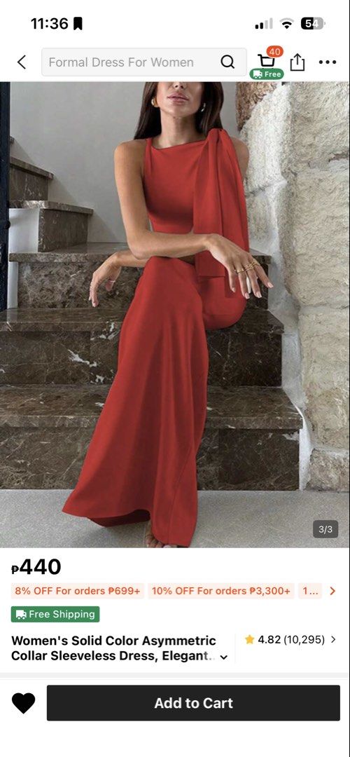 Red Asymmetrical Sleeveless Formal Dress (Category: Dresses) located in Rizal. Submitted by kcezar (Listing ID 1439449913, Image 3). Description: Elegant red formal dress with an asymmetrical neckline and sleeveless design -Bodycon fit -Suitable for night outs or formal events My body reference ( medium size, 29 waistline, 5’5” height) Used once only. .
