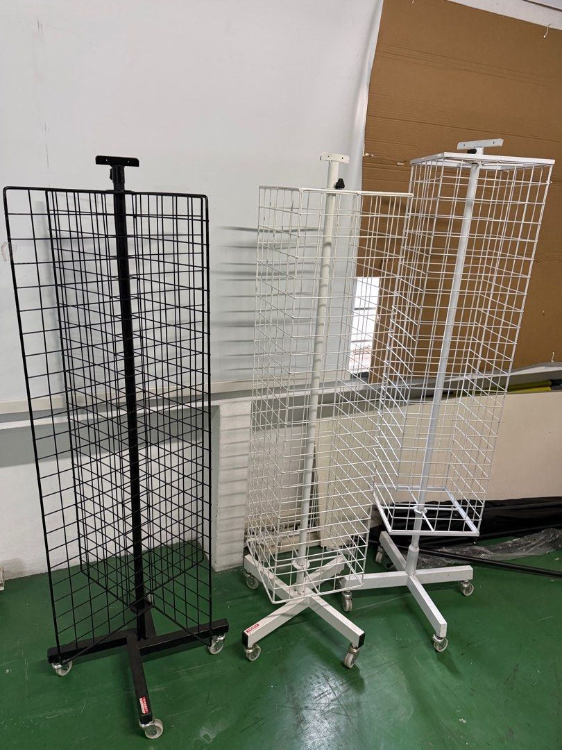 Retail Nikorex Rotating Grid Display Rack with Wheels, Furniture & Home ...