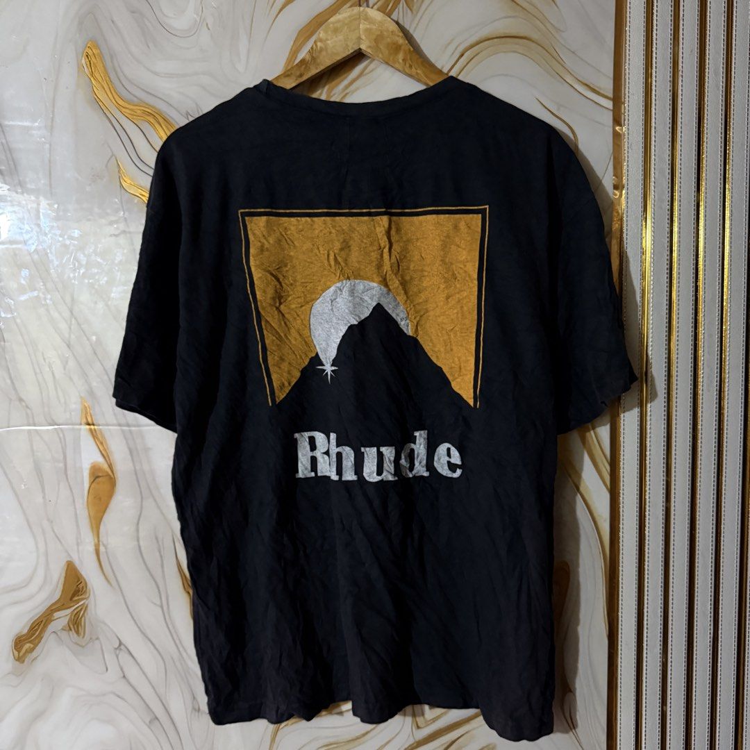 Rhude Shirt (Category: Tshirts & Polo Shirts ) located in Zamboanga. Submitted by hype_thrifts (Listing ID 1439583893, Image 1). Description: Rhude Shirt Medium Width: 22 Length: 26.5.