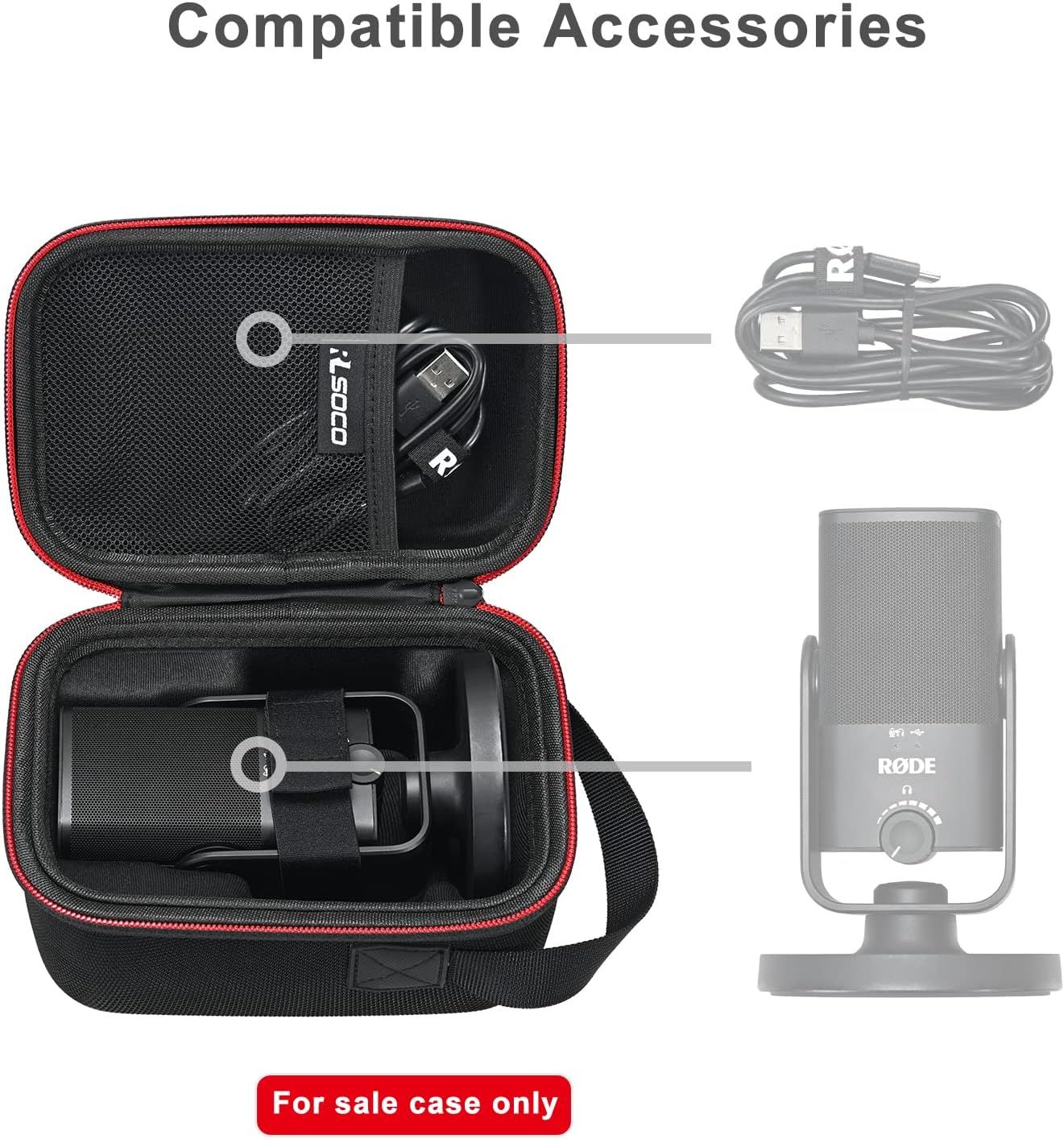 RLSOCO Case for Rode NT-USB Mini USB Microphone small - [Small ...