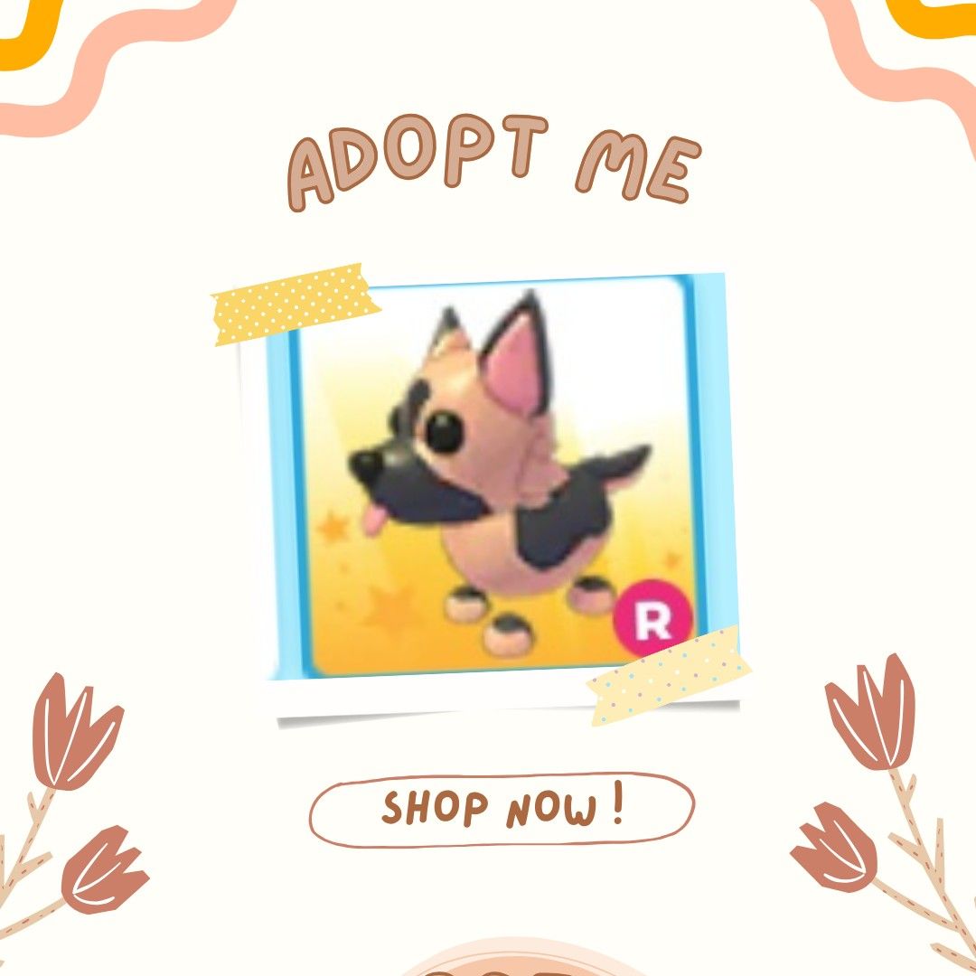 Roblox Adopt Me Pet | Ride German Shepherd (Category: In-Game Products) located in Bien Unido. Submitted by roblox_adoptme_shop (Listing ID 1439568205, Image 1). Description: Looking for a digital bestie? 🐶💫 I’ve got awesome pets ready for you! Welcome to my Roblox Adopt Me Pet Shop 🌻 Selling cute Adopt Me pets through safe and fair trades! Your dream pet is just one trade away ✨.