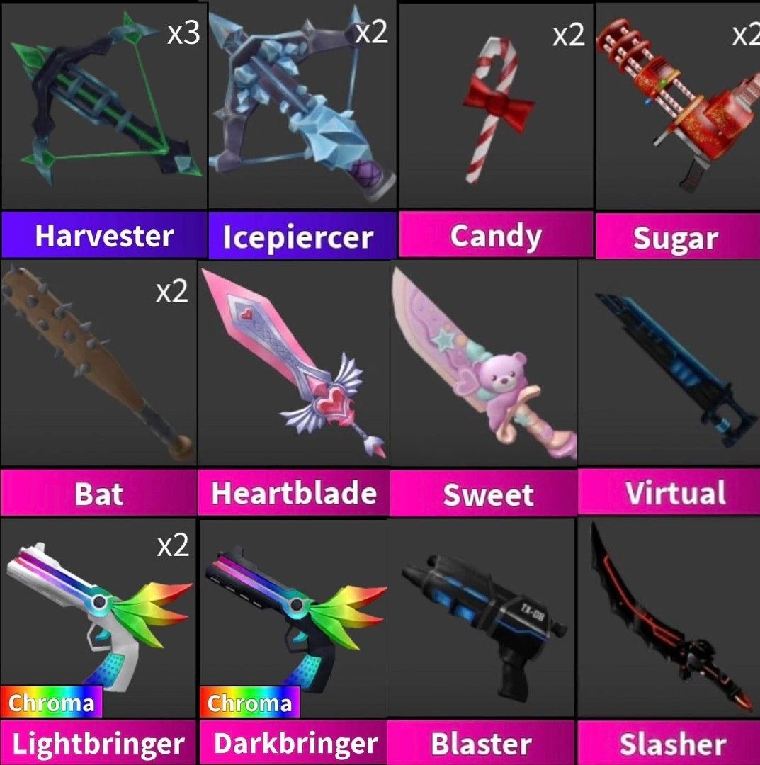 ROBLOX MM2 GUNS AND KNIVES (READ DESCRIPTION) (Category: Looking For) located in Manila. Submitted by robloxplug (Listing ID 1439495265, Image 1). Description: I'm selling my personal mm2 items, but if you're looking for specific item gun or knife maybe even pet you can ask me and I'll look for it 😉 Currently selling Harvester - 260 pesos Ice piercer - 210 pesos Candy set - 140 pesos Don't be shy to ask if there's anything you can afford within 